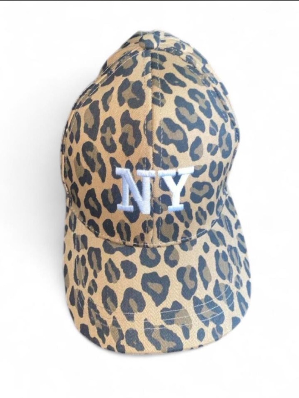 NY Leopard Print women’s Baseball Cap - Tan & Black